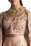 Buy Ridhi Mehra Pink Round Neck Embroidered Lehenga Set Online at Aza Fashions Buy_Ridhi Mehra_Pink Round Neck Embroidered Lehenga Set _Online_at_Aza_Fashions
