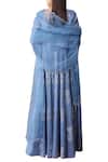 Shop Show Shaa Blue Georgette, Silk Organza, Round Block Print Anarkali Set at Aza Fashions Shop_Show Shaa_Blue Georgette, Silk Organza, Round Block Print Anarkali Set_at_Aza_Fashions