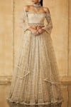 Buy_Tarun Tahiliani_Off White Embroidered Lehenga Set_at_Aza_Fashions