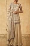 Buy_Tarun Tahiliani_Off White Embroidered Kurta Sharara Set_at_Aza_Fashions