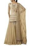 Shop_Tarun Tahiliani_Off White Embroidered Kurta Sharara Set_at_Aza_Fashions