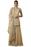 Shop_Tarun Tahiliani_Off White Embroidered Kurta Sharara Set_Online_at_Aza_Fashions