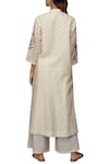 Shop_Anju Modi_Off White Banarasi Chanderi Embroidered Kurta Set_at_Aza_Fashions