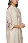 Anju Modi_Off White Banarasi Chanderi Embroidered Kurta Set_Online_at_Aza_Fashions