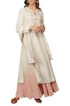 Buy_Anju Modi_Off White Banarasi Chanderi Kurta Set_Online_at_Aza_Fashions