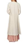 Shop_Anju Modi_Off White Banarasi Chanderi Kurta Set_at_Aza_Fashions