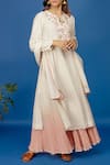 Buy_Anju Modi_Off White Banarasi Chanderi Kurta Set_at_Aza_Fashions