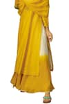 Shop_Anju Modi_Yellow Banarasi Chanderi Kurta Skirt Set_Online_at_Aza_Fashions