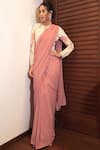 Buy_Varun Bahl_Pink Round Pre Draped Saree Gown  _at_Aza_Fashions