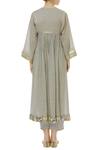 Shop_Kisneel By Pam_Grey Cotton Embroidered Kurta Set_at_Aza_Fashions