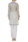 Shop_Aalyxir_White Woven Chanderi Shirt Collar Checkered Tunic_at_Aza_Fashions