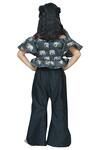 Buy_Kirti Agarwal - Pret N Couture_Black Cotton Satin, Linen, Cotton, Silk Foil Print Top With Pant And Skirt Set_Online_at_Aza_Fashions
