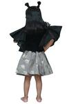 Shop_Kirti Agarwal - Pret N Couture_Black Velvet, Organza, Linen Foil Printing Printed Skirt Set With Frill Sleeves_at_Aza_Fashions