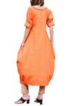 Shop_Shuchi VC_Orange Cotton Cotton Cowl Draped Kurta_at_Aza_Fashions