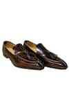 Artimen_Brown Leather Block Heel Loafers _Online_at_Aza_Fashions