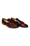 Artimen_Wine Leather Tassel Detailed Loafers _Online_at_Aza_Fashions