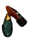 Buy_Artimen_Black Leather Woven Peshawari Shoes_Online_at_Aza_Fashions