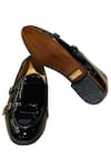 Buy_Artimen_Black Patent Leather Double Buckle Monk Shoes _Online_at_Aza_Fashions