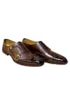 Artimen_Brown Leather Block Heel Brogues _Online_at_Aza_Fashions