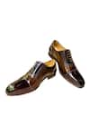 Buy_Artimen_Brown Leather Block Heel Brogues _at_Aza_Fashions