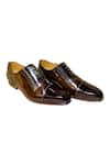 Artimen_Brown Leather Block Heel Brogues _Online_at_Aza_Fashions