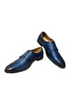 Buy_Artimen_Blue Leather Double Buckle Monk Shoes _at_Aza_Fashions