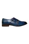 Shop_Artimen_Blue Leather Double Buckle Monk Shoes _Online_at_Aza_Fashions