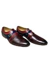 Buy_Artimen_Maroon Leather Single Buckle Monk Shoes _Online_at_Aza_Fashions