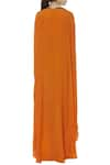 Shop_Huemn_Orange Silk Crepe Round Embellished Kaftan Gown _at_Aza_Fashions