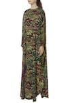 Shop_Huemn_Green Satin Silk Keyhole Printed Kaftan Gown _Online_at_Aza_Fashions