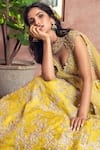 Shop_Anushree Reddy_Yellow Organza Embroidered Lehenga Set_at_Aza_Fashions