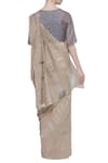 Shop_Urvashi Kaur_Beige Chanderi Silk Tie Dye Saree_at_Aza_Fashions