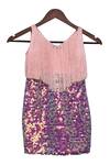 Buy_FAYON KIDS_Purple Sequin Embroidery Fringe Detail Dress _at_Aza_Fashions