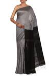 Buy_Adara Khan_Grey Pure Matka Silk Saree With Running Blouse_at_Aza_Fashions