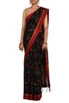 Adara Khan_Black Pure Matka Silk Saree With Running Blouse_Online_at_Aza_Fashions