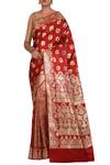 Buy_Samyukta Singhania_Red Handloom Pure Banarasi Silk Saree With Running Blouse_at_Aza_Fashions