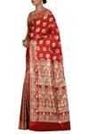 Shop_Samyukta Singhania_Red Handloom Pure Banarasi Silk Saree With Running Blouse_at_Aza_Fashions