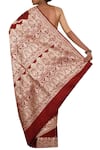 Shop_Nazaakat by Samara Singh_Maroon Banarasi Silk Pure Saree_at_Aza_Fashions