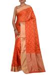 Buy_Nazaakat by Samara Singh_Orange Banarasi Tussar Silk Pure Saree_at_Aza_Fashions