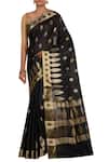 Buy_Nazaakat by Samara Singh_Black Banarasi Tussar Silk Pure Saree_at_Aza_Fashions