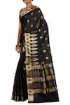 Shop_Nazaakat by Samara Singh_Black Banarasi Tussar Silk Pure Saree_at_Aza_Fashions