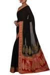 Shop_Nazaakat by Samara Singh_Black Banarasi Cotton Georgette Silk Pure Saree_at_Aza_Fashions