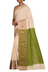 Shop_Nazaakat by Samara Singh_Cream Banarasi Silk Pure Saree_at_Aza_Fashions