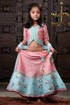 Buy_Free Sparrow_Peach Chanderi Silk Lehenga Blouse Set _at_Aza_Fashions