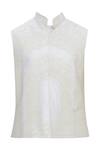 Buy_Ekam By Manish_White Raw Silk Embroidered Bundi Jacket_Online_at_Aza_Fashions