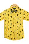 Buy_The Blue Morphology_Yellow Bird Print Shirt For Boys_at_Aza_Fashions