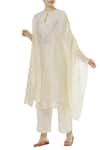 Buy_Myra by Anju Narain_Off White Chikankari Embroidered Palazzo Set_at_Aza_Fashions