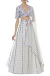 Buy_Dnu Priyal Prakash_Off White Organza Embroidered Lehenga Set_at_Aza_Fashions