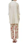 Shop_Neeta Bhargava_Off White Cotton Silk Mandarin Collar Embroidered Tunic _at_Aza_Fashions