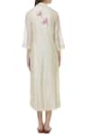 Shop_Neeta Bhargava_Off White Silk, Organic Dress Round Neckline Midi With Jacket _at_Aza_Fashions